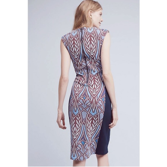 HD in Paris Tapestry Jacquard Sheath Dress Women's Medium Boho Mod Panel Cleo - Picture 2 of 16